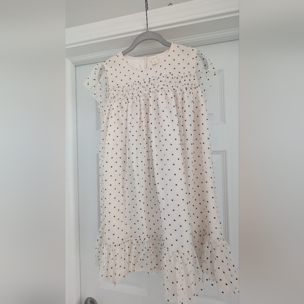Crewcuts Cream and Black Polka Dot Dress
